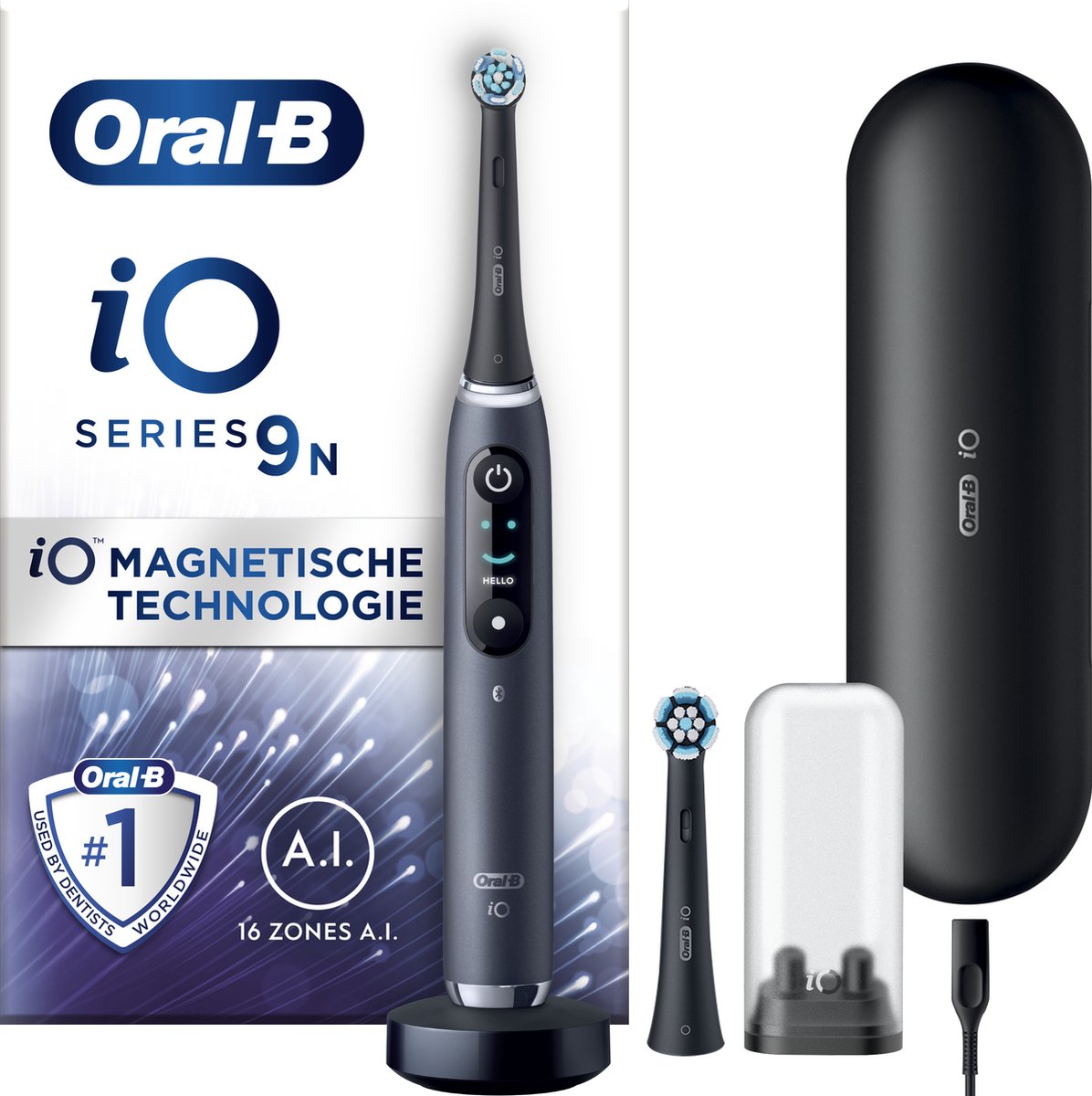 Oral-B iO 9N - Black - Elektrische Tandenborstel Ontworpen Door Braun - Oral B