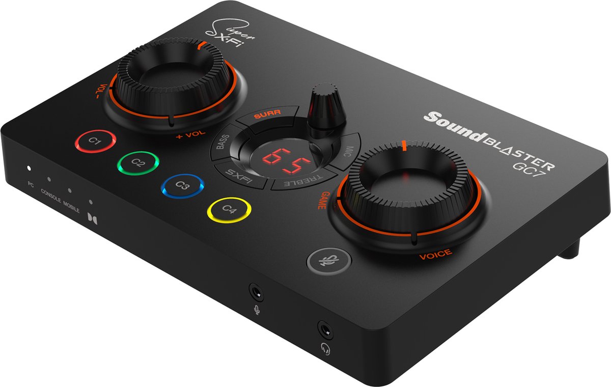 Bol.com Creative Sound Blaster GC7 Gamestreaming USB-DAC en verstrerker met programmeerbare knoppen en Super X-Fi (zwart) aanbieding