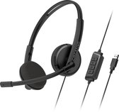 Creative HS-220 USB on-ear headset met ruisonderdrukkende condensatorboommicrofoon, inline microfoon dempen/volumeregeling, plug-and-play voor videogesprekken