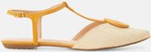 Mangará Acerola Dames sandalen - Raffia naturel - Details leer - Beige - Maat 42
