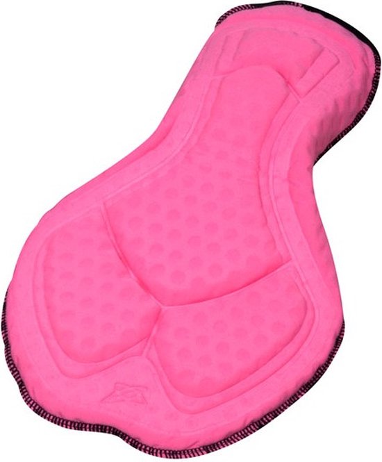 Roze fietsbroekzeem met ergonomisch design.