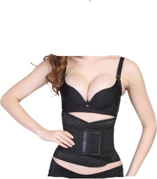 Zwarte Taille Trainer | Dames Afslanken Comfortabel Verstelbaar Latex