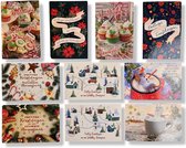 50 Luxe cartes de Noël et du Nouvel An - 9.5x14cm - 10 x 5 cartes doubles avec enveloppes - séries traditionnelles