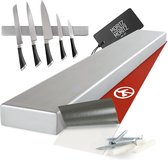 Bande magnétique pour couteaux autocollante 40 cm Bande magnétique pour couteaux à coller ou à percer Porte-couteaux magnétique en acier inoxydable Porte-couteaux magnétique pour ustensiles de cuisine