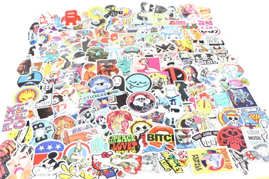 200 Graffiti Stickers Met Holografisch Lasereffect – Vrolijke Cartoonstickers Voor Doe-het-zelf Decoratie, 6-8 Cm Groot
