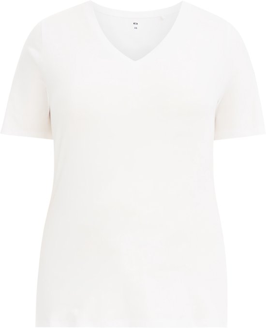 WE Fashion Dames T-shirt met V-hals - Curve