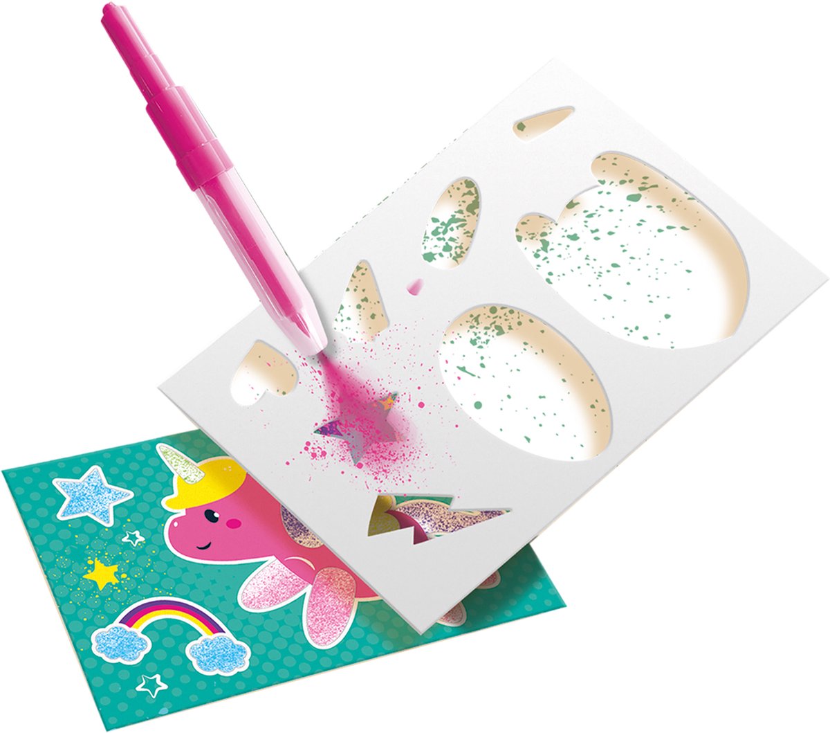 SES Creative Blow Airbrush Pens - Graffiti met Kleurplaten en Brushstift - Vanaf 5 Jaar - BlaasPennen - Schoencadeautjes Sinterklaas — afbeelding 6