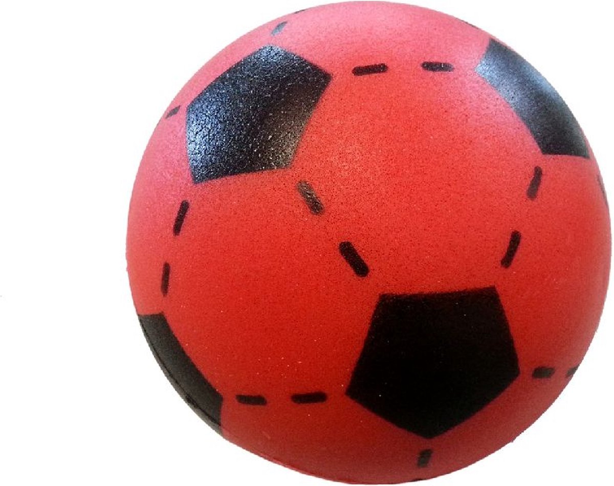 Ballon Foot En Mousse Rouge 20 Cm - Pour Interieur ou Exterieur