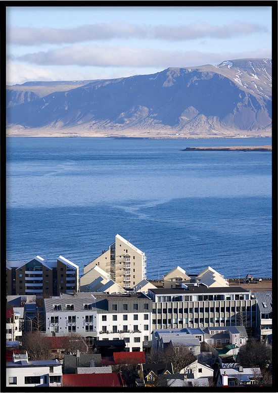 Poster Reykjavik view - Natuur poster - 70x50 cm - Exclusief lijst - WALLLL