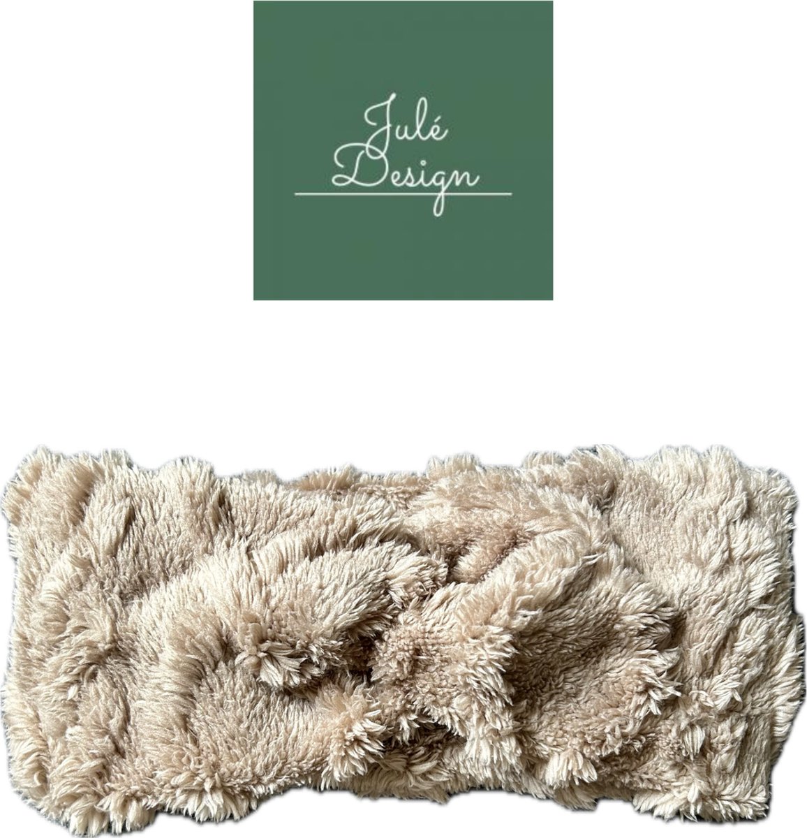 Julé Design winter teddy haarband taupe kabel dames
