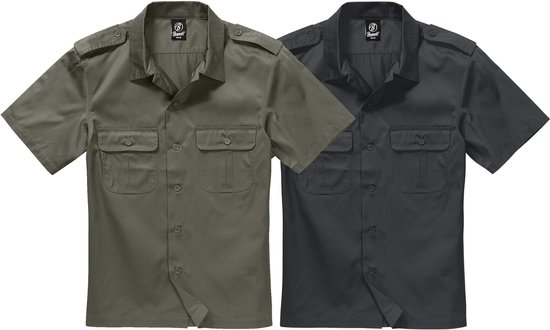 Brandit Legerhemd met kort mouw Heren Shirt met korte mouwen - zwart - 7XL