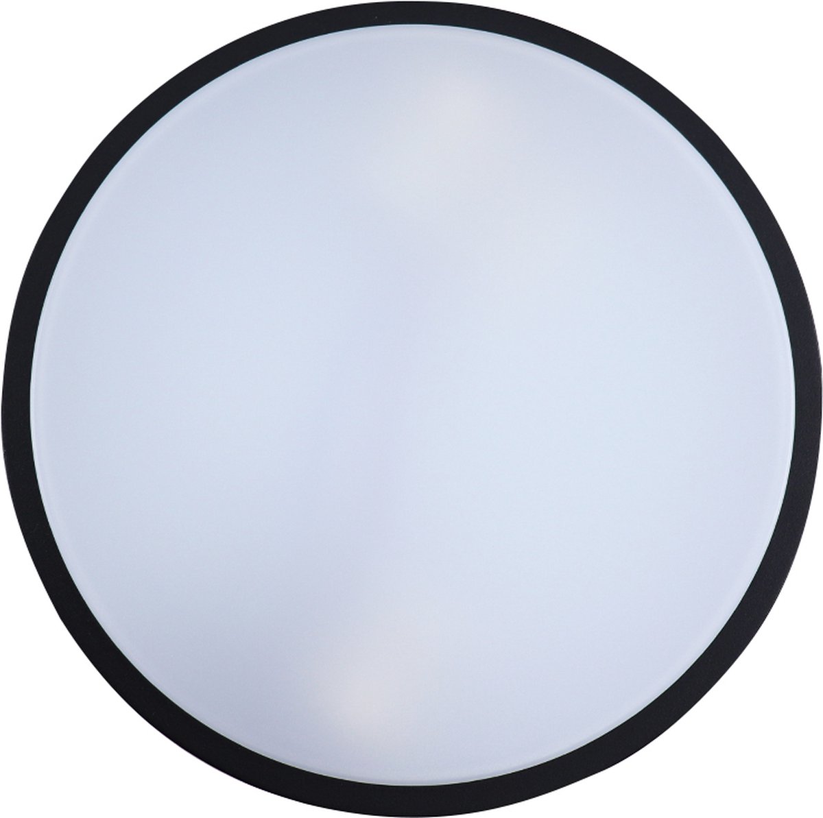 Olucia - JAMES - Buitenplafondlamp met bewegingssensor - Zwart / Wit - Vorm: Rond