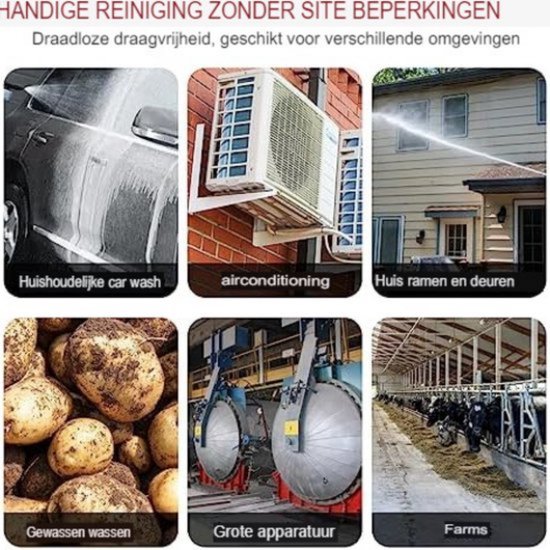 Hogedrukreiniger Auto - Hogedrukreiniger Accu - Terrasreiniger - Wit — afbeelding 5