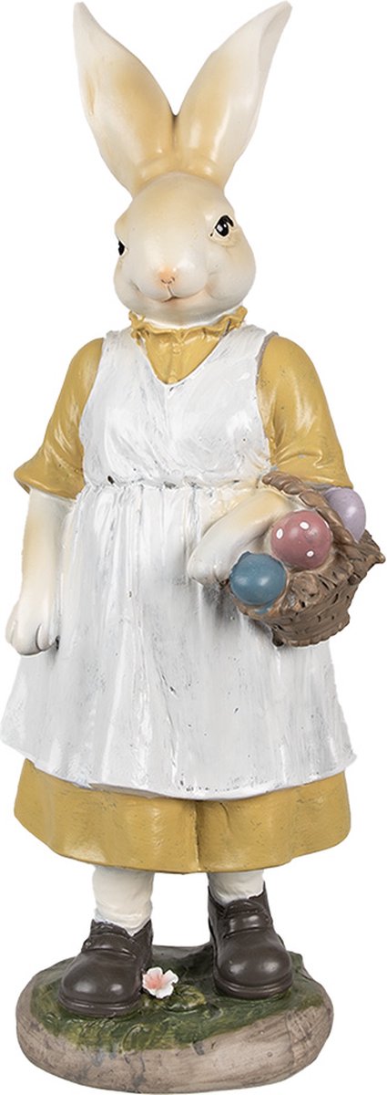 Beeld Konijn 38 cm Beige Geel Polyresin