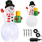 IBBO Shop - XL Opblaasbaar Sneeuwpop - Kerstdecoratie - Sneeuwpop met Verlichting - Glanzende LED Sneeuwpop - Kerstcadeau - Led Light Sneeuwpop - Lichtgevende Sneeuwman - Kerstdecoratie - Inclusief Scheerlijnen / Grondpennen - IP44 Waterdicht- 155 /