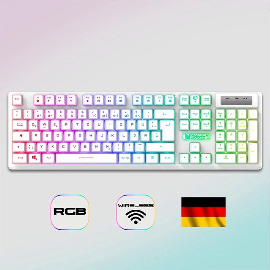 Armor RF800 Set de Gaming sans fil - Clavier QWERTZ et souris RVB 4800 DPI  avec tapis