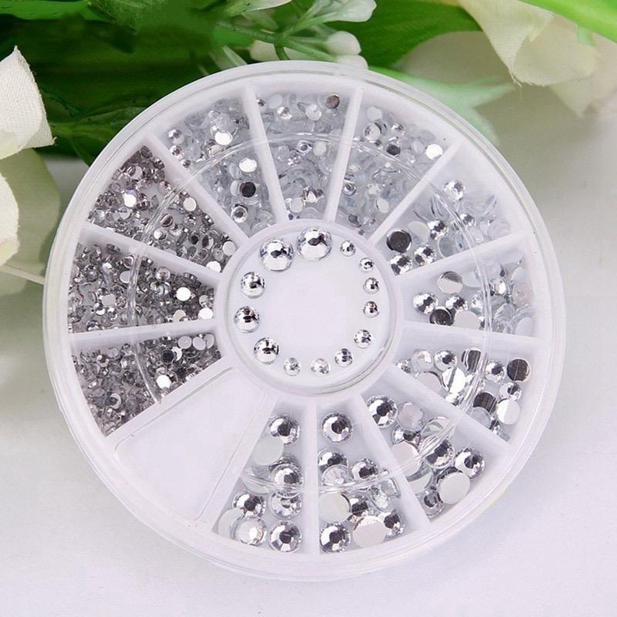 Goedkoopste Knaak Rhinestones - Carrousel - Zilver - Diverse Maten