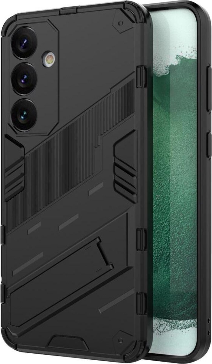Hoesje Shockproof Kickstand Back Cover Zwart Geschikt voor Samsung Galaxy S24 Plus