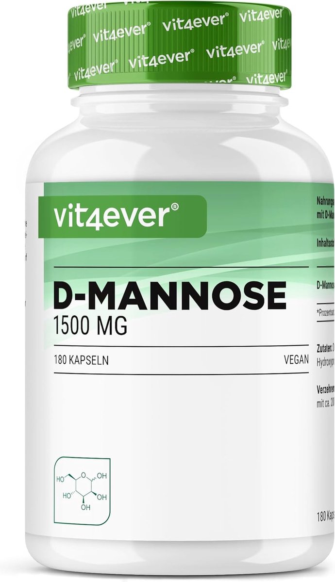 Goedkoopste Vit4ever - D-Mannose - 180 capsules - 1500 mg per dagelijkse portie - Premium van plantaardige fermentatie - hoge dosis - natuurlijk - veganistisch