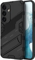 Hoesje Shockproof Kickstand Back Cover Zwart Geschikt voor Samsung Galaxy S24
