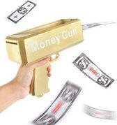 LUXIQUE Money Gun - Geld Pistool - Moneygun - Cash Gun - Geldschieter - Goud Geldpistool - Geld Geweer - Inclusief 100 Briefjes Nep Geld