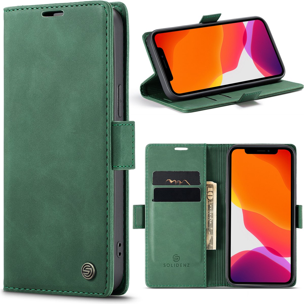 Solidenz Hoesje - Geschikt voor iPhone 13 - Urban Book - Groen