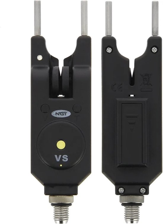 NGT Wireless Bite Alarm Set - 2 + 1 - Récepteur sans fil - Comprend des oreilles accrochées - Hauteur et volume réglables - Étanche - Zwart