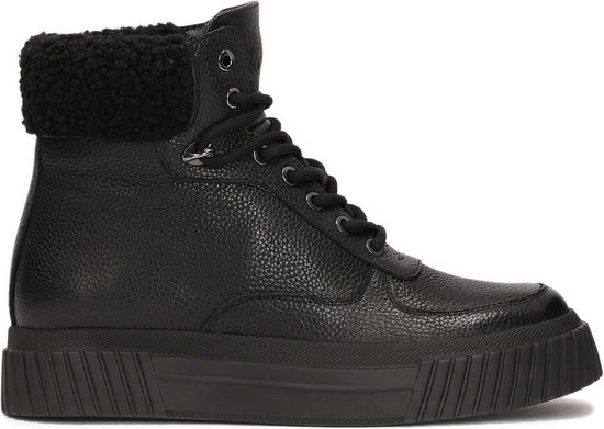 Black leather ankle boots for women bol