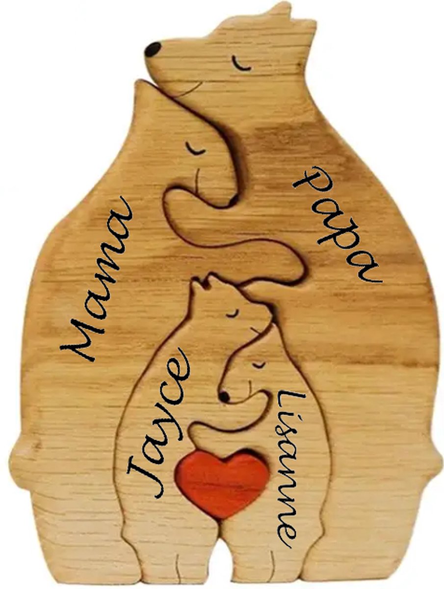 Goedkoopste Gepersonaliseerde beren familie - geboorte - kraam cadeau - puzzel - 4 beren