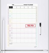 Magnetic Family Planner, 7 dagen, koelkastbord, vlakgom, weekplanner, koelkast, magnetisch, met markeerstift, whiteboard & stift, Drywipe magneet, whiteboard memo-notitiebord, dagelijkse keuken