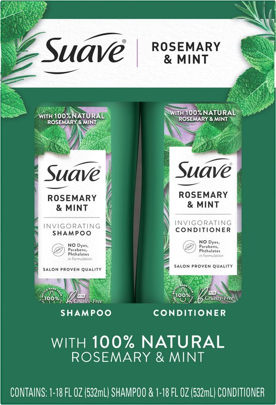 Suave Rosemary and Mint Invigorating Shampoo and Conditioner Set 2x
