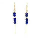 Pat's Jewels Oorbellen Dames -Doortrek oorbel -Oorketting - Edelsteen - Lapis Lazuli - Gold Filled