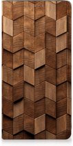 Book Wallet Case geschikt voor Samsung Galaxy A51 Wooden Cubes