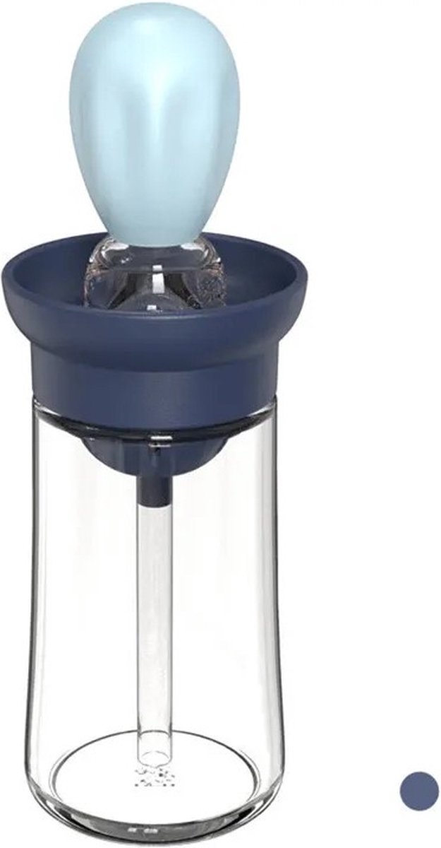 Janse® Olie dispenser - Blauw - Oliefles - Olijfolie fles met siliconen opzetborstel - Barbeque oliedispenser - BBQ accessoires - Bakkwast - Bakken - Cooking oil dispenser