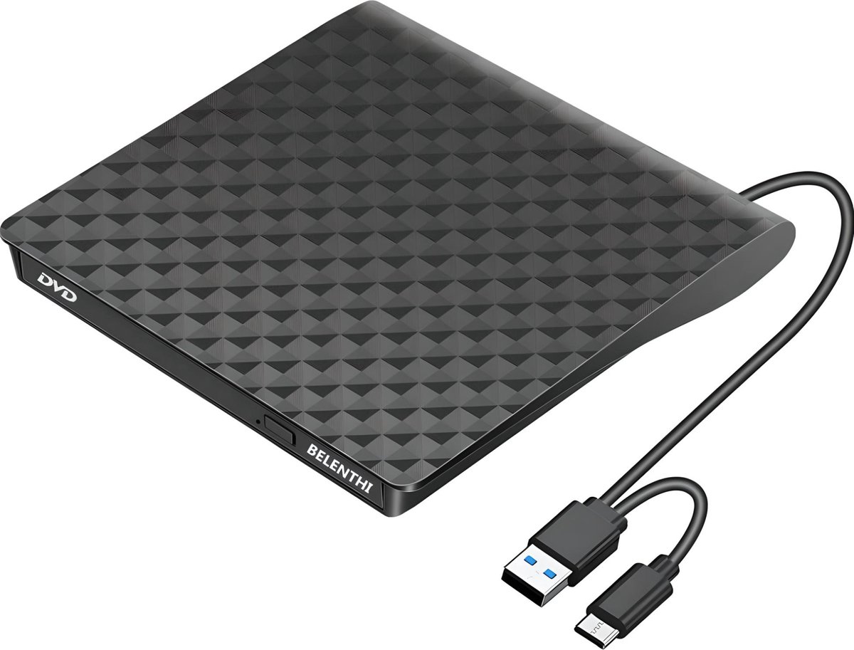 Belenthi externe dvd speler voor laptop - Hoge kwaliteit voor zowel Windows als Mac - Belenthi