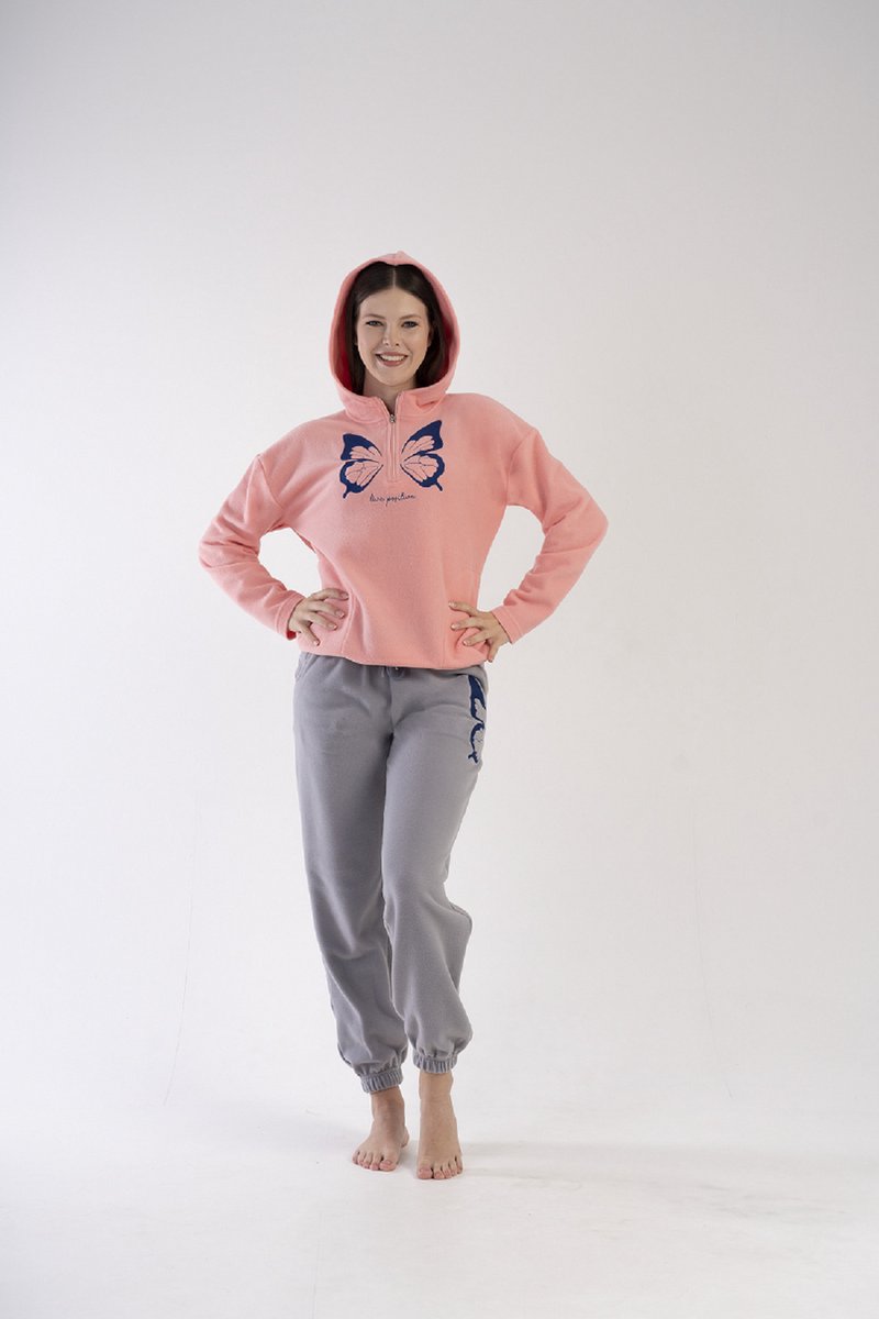 Vienetta - Fleece Dames Pyjama Set, Lange Mouwen - S