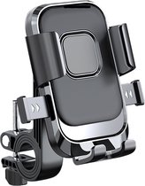 Universele telefoonhouder met stuur-, buisklem geschikt voor fiets motor scooter boot rollator - Tot 9,5 cm brede apparaten of 7.2 inch schermdiagonaal Apple iPhone Samsung Huawei Xiaomi Oppo Vivo Motorola, etc.