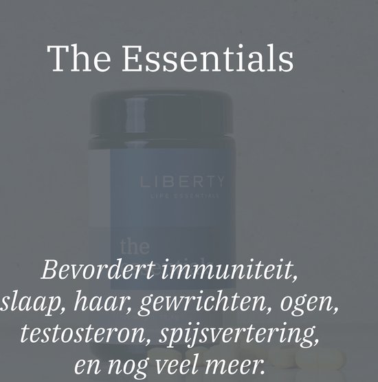 Liberty Life Essentials - The Essentials (violetglas potje) - Multi-vitamine 2.0 voor de moderne man - 60 tabletten / 1 maand - De essentiële vitamines & mineralen/Bamboe Silica/Curcumine (C3 Complex®)/Rutine/Taurine /Inositol/Betaïne/Jodium/Piperine - Liberty Life Essentials