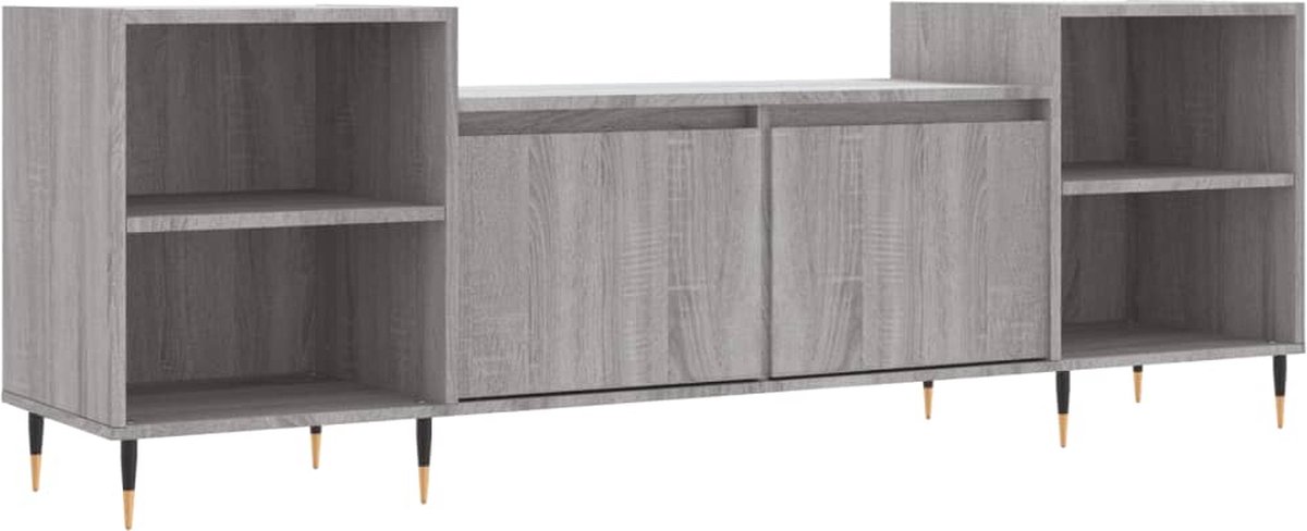 vidaXL - Tv-meubel - 160x35x55 - cm - bewerkt - hout - grijs - sonoma - eikenkleurig