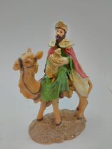 3 x kamelen / Kameel met koningen beeld / Kerstgroep / kerststal / drie koningen beeld 14 x 9 x 6 cm