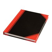 Notitieboek zwart/rood a6 lijn 70gr 96vel | 1 stuk | 144 stuks
