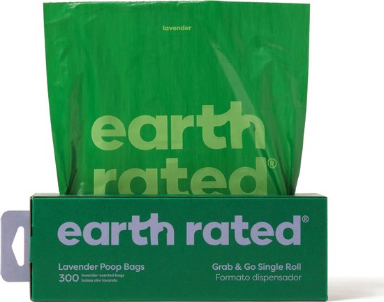 Foto: Earth rated poepzakjes met lavendelgeur tissue box 300 stuks