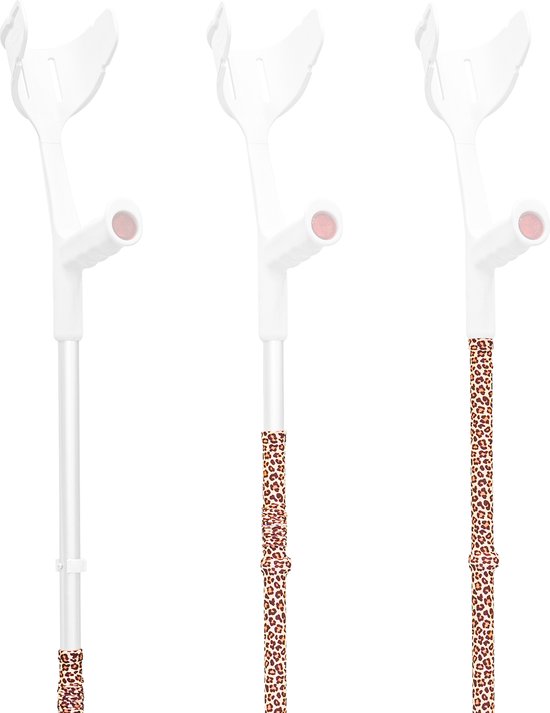 MyCover Luipaard - 1 stuk - Trendy hoes voor krukken en wandelstokken, past op elke kruk of wandelstok, elastische stof, wasbaar 40°C, verschillende patronen - Excl. Kruk