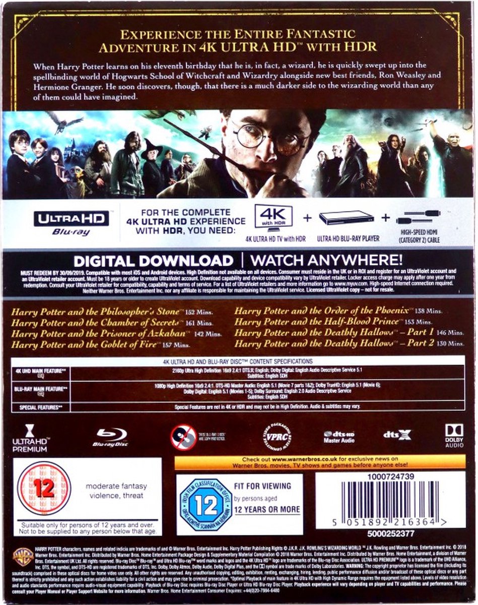 Harry Potter: The Complete 8 Film Collection - Chris Columbus [DVD] –  Golden Discs
