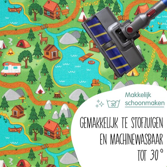 Carpet Studio Hiking Speelkleed - Speelmat 140x200cm - Vloerkleed Kinderkamer - Anti-slip Speeltapijt - Verkeerskleed - Groen van Carpet Studio — afbeelding 5