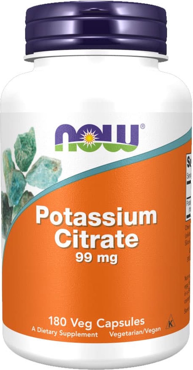 Potassium citrate 99mg 180 capsules - kaliumcitraat voor een normale spierfunctie | NOW - Now Foods