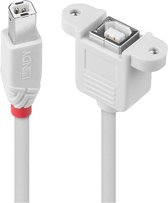 LINDY USB-kabel USB 2.0 USB-B stekker, USB-B bus 0.50 m Grijs 31800