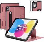 Zugu case - iPad 10.9 Gen 10 (2022) - oersterke luxe flip-over case - volledige 360˚ bescherming – met multifunctionele standaard functie – geschikt voor Apple Pencil - Desert Rose