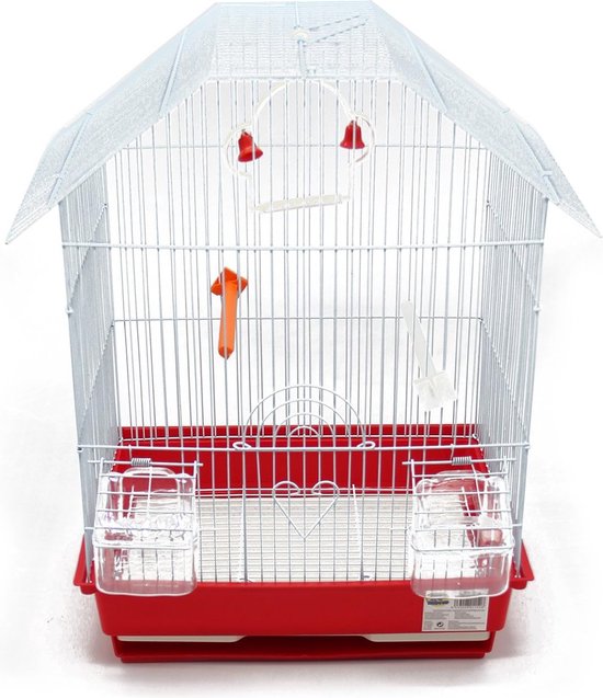 Cage à oiseaux en métal avec abreuvoir, balançoire à Swing