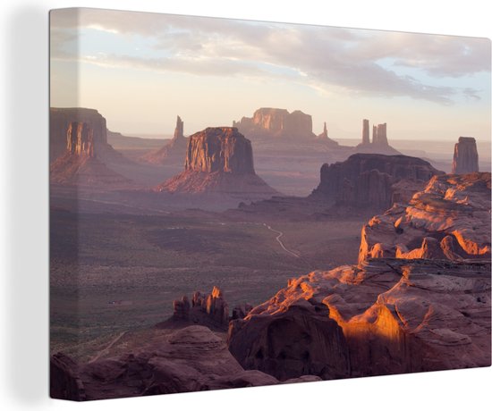 Canvas schilderij 180x120 cm - Wanddecoratie De Hunt's Mesa Grand Canyon - Muurdecoratie woonkamer - Slaapkamer decoratie - Kamer accessoires - Schilderijen